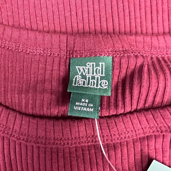 Wild Fable Women's Red Ribbed Long Sleeve Bodycon Dress- Size XS - NWT - Picture 2 of 8